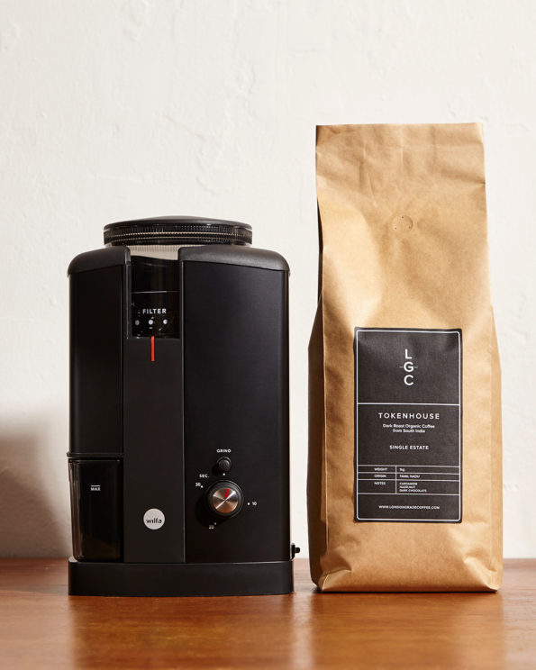coffee grinder and tokenhouse coffee beans